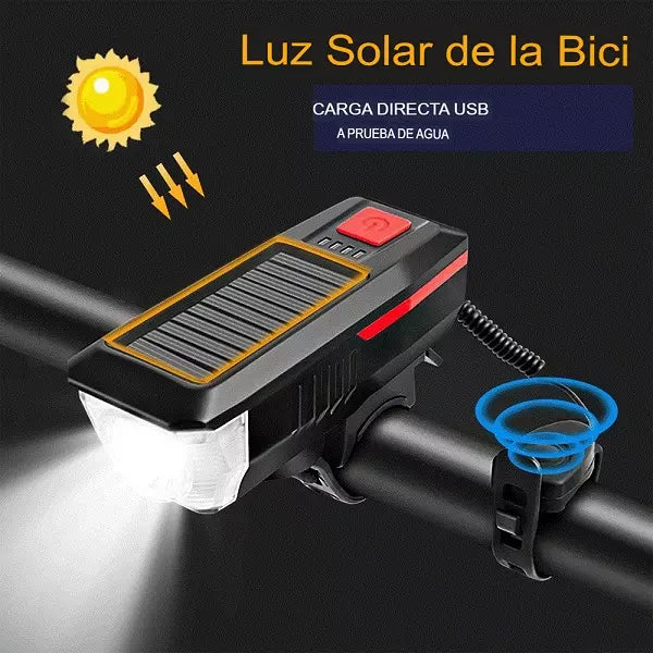 LUZ PARA BICICLETA CON PANEL SOLAR